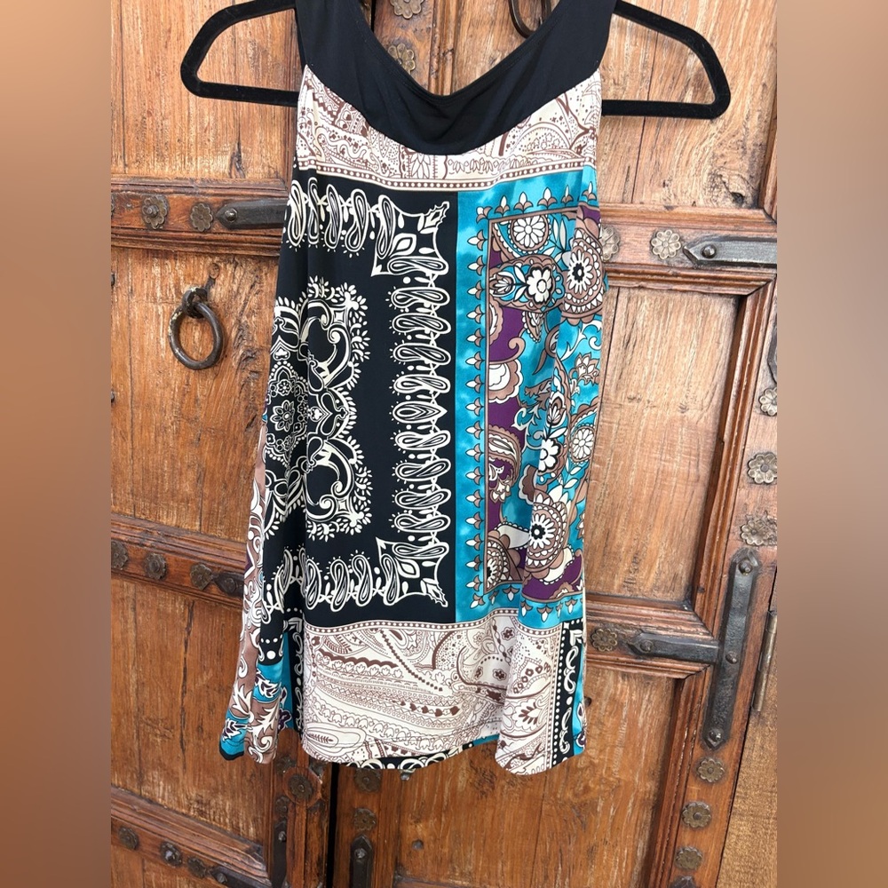 Agenda Multicolor Patchwork Sleeveless Blouse - Picture 5 of 5